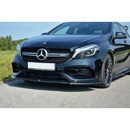 Накладка сплиттер на передний бампер на Mercedes A W176 AMG